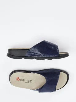 Berkemann – Komfort-Pantolette aus geprägtem Leder Blau
