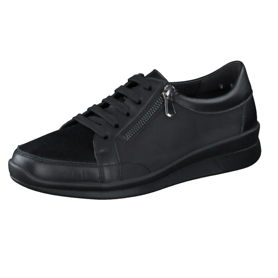 Berkemann – Komfort-Sneaker aus Stretch und Leder schwarz