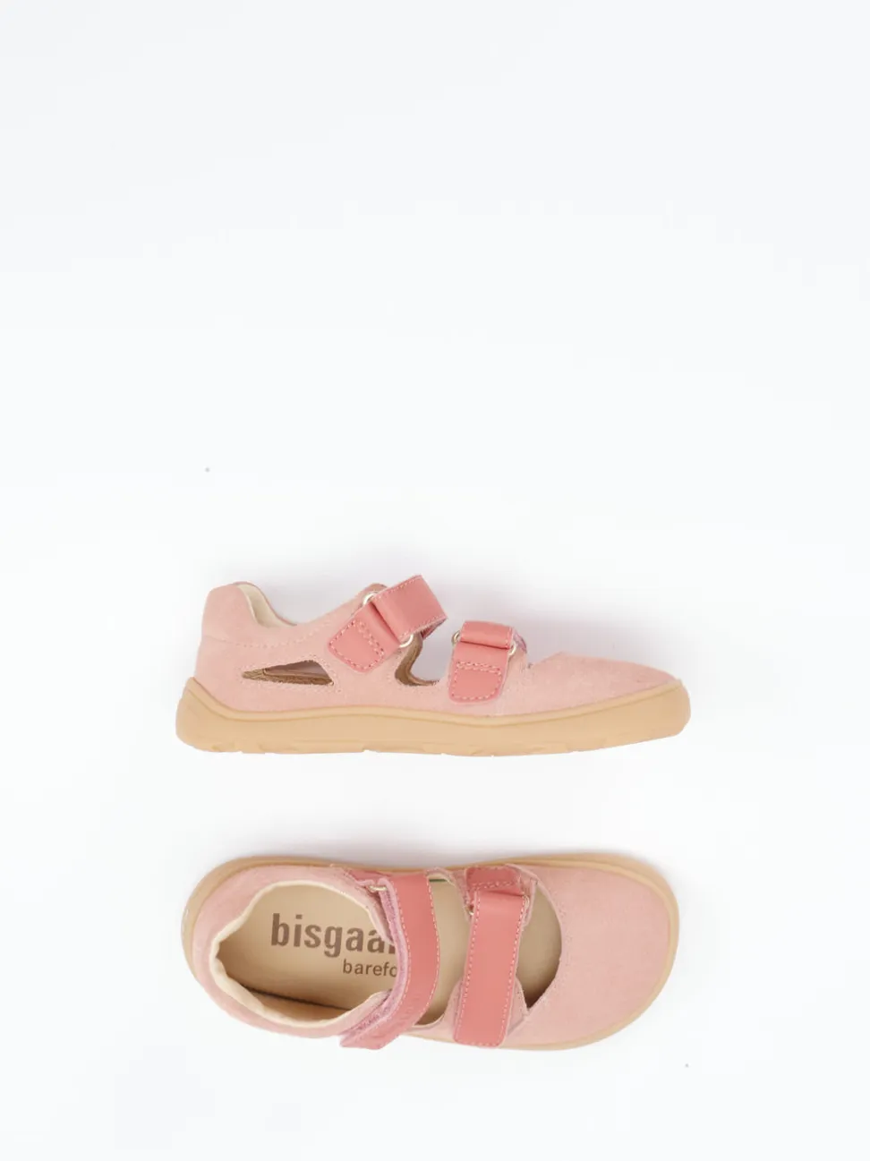 Bisgaard – Barfußsandale aus Veloursleder altrosa
