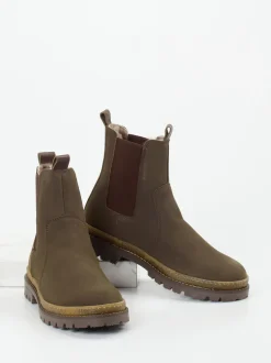 Bisgaard – Chelsea Boots aus Nubukleder olivbraun
