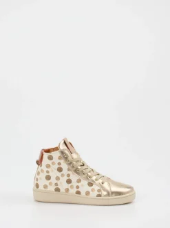 Bisgaard – High-Top Sneaker aus geprägtem Leder beige