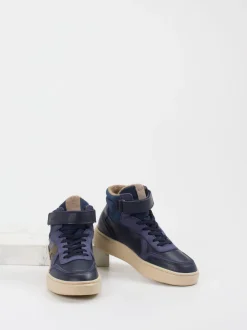 Bisgaard – High-Top Sneaker aus Kalbleder Dunkelblau