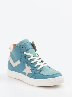 Bisgaard – High-Top Sneaker aus Lammleder türkisblau