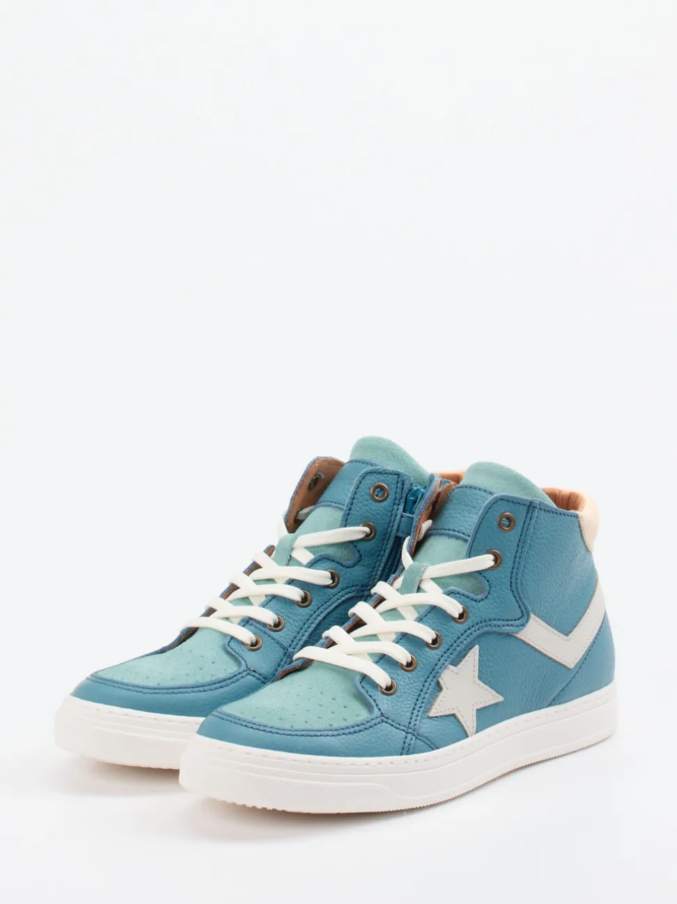 Bisgaard – High-Top Sneaker aus Lammleder türkisblau