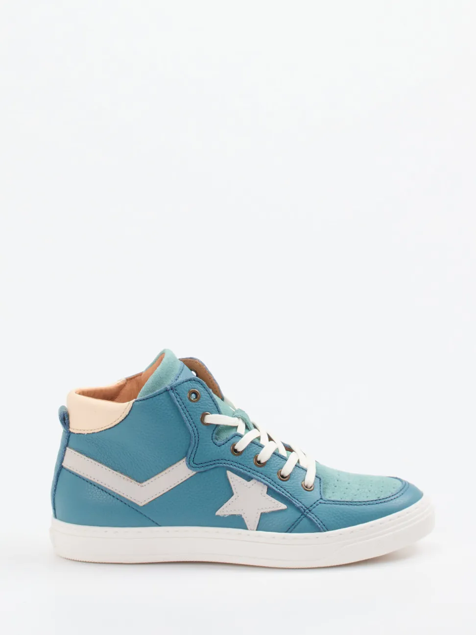 Bisgaard – High-Top Sneaker aus Lammleder türkisblau