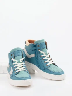 Bisgaard – High-Top Sneaker aus Lammleder türkisblau