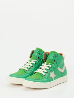 Bisgaard – High-Top Sneaker aus Lammleder grasgrün
