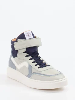 Bisgaard – High-Top Sneaker aus Kalbleder hellgrau