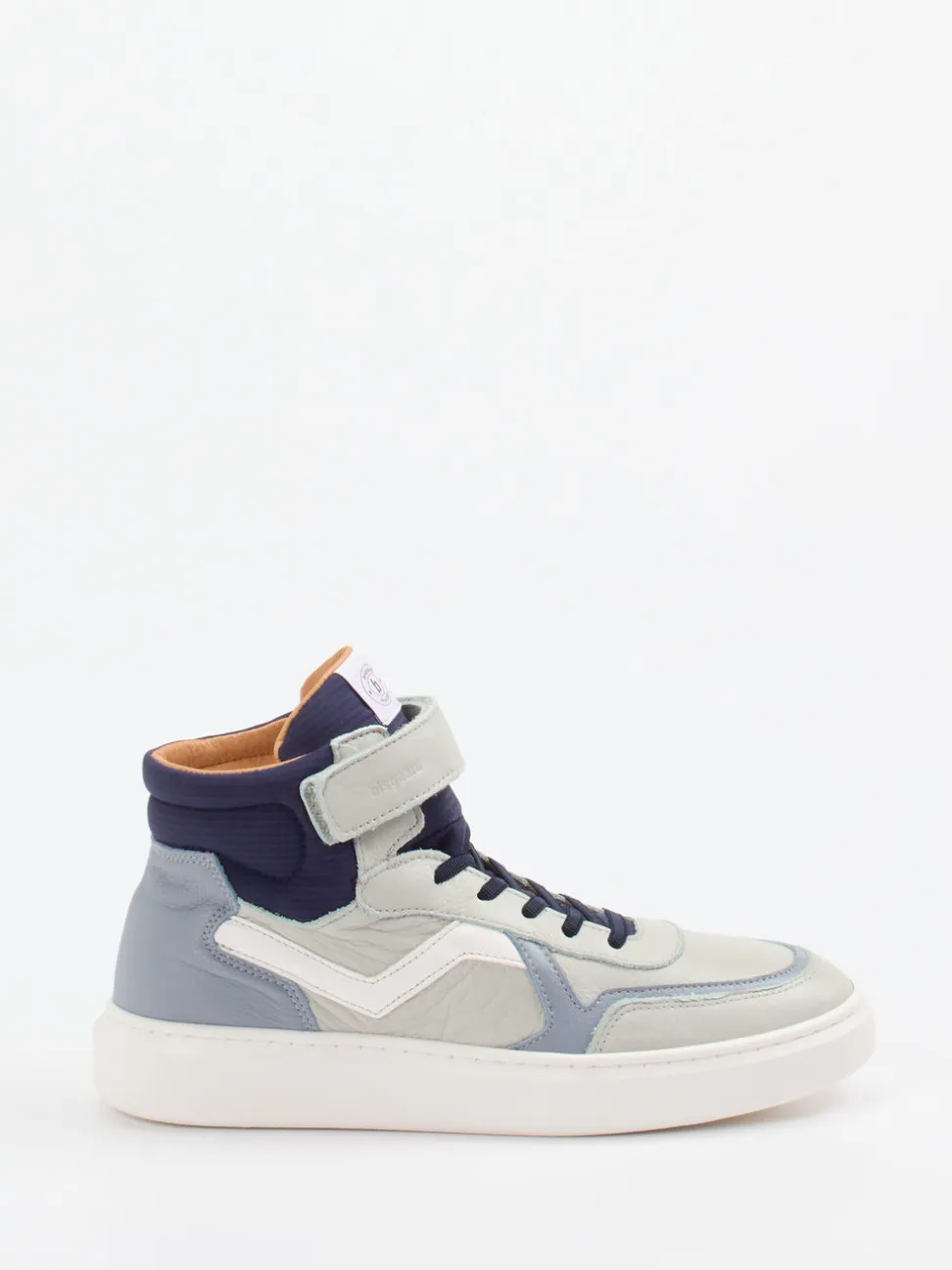 Bisgaard – High-Top Sneaker aus Kalbleder hellgrau