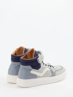 Bisgaard – High-Top Sneaker aus Kalbleder hellgrau