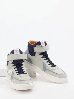 Bisgaard – High-Top Sneaker aus Kalbleder hellgrau