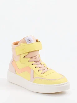 Bisgaard – High-Top-Sneaker aus Kalbleder Pastellgelb