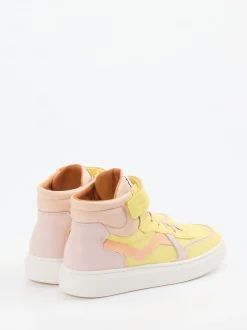 Bisgaard – High-Top-Sneaker aus Kalbleder Pastellgelb