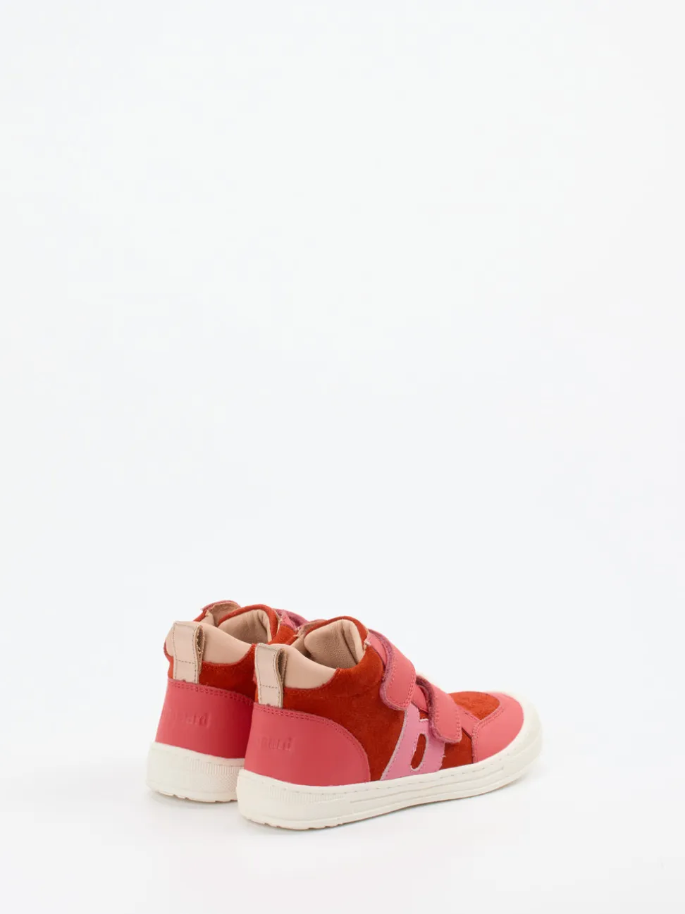 Bisgaard – Klett-Sneaker aus Veloursleder Korallenrot