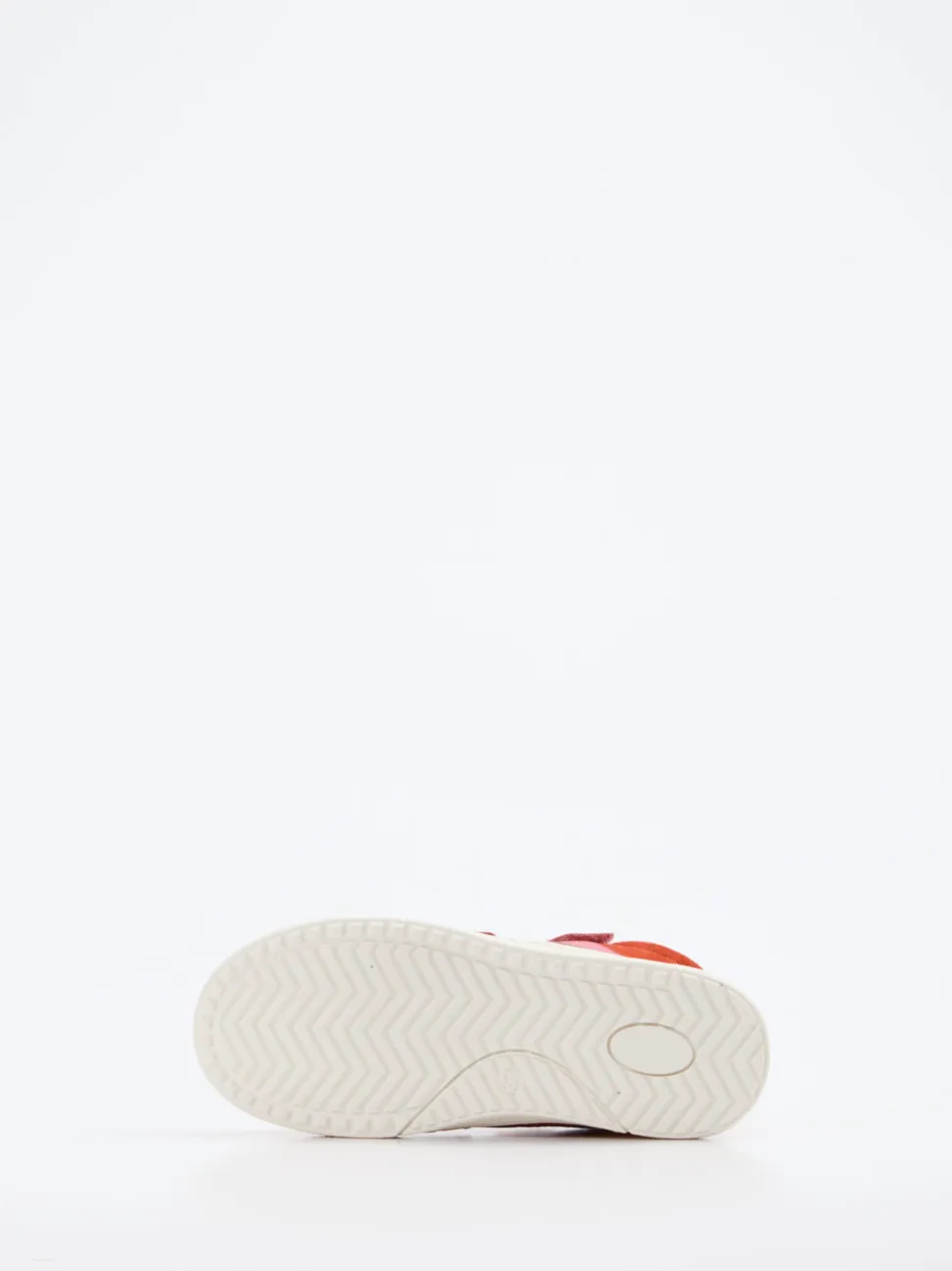 Bisgaard – Klett-Sneaker aus Veloursleder Korallenrot
