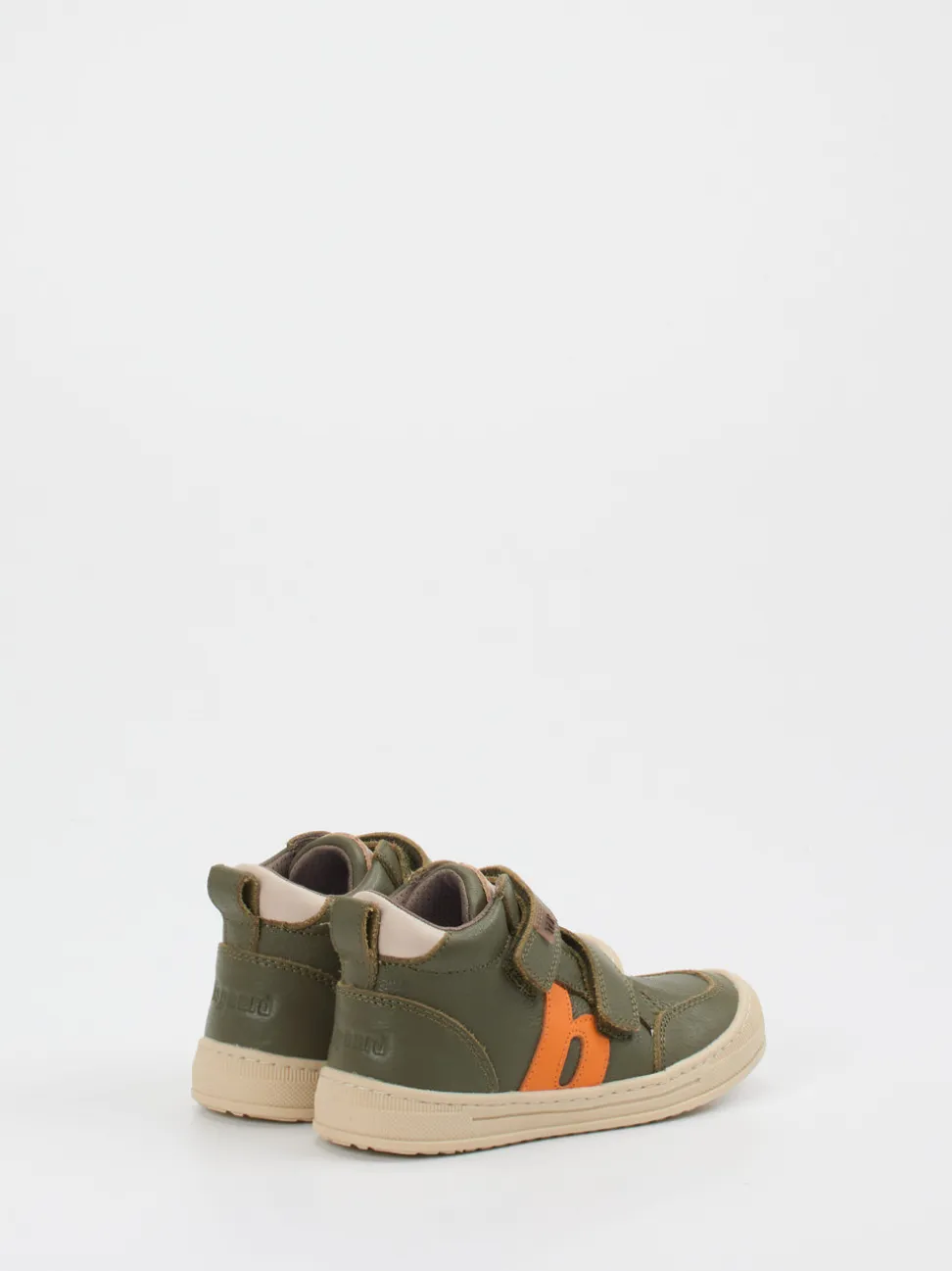 Bisgaard – Klett-Sneaker aus Kalbleder Olivgrün