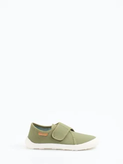 Bisgaard – Klett-Sneaker aus Textil in Salbeigrün
