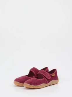 Bisgaard – Mary Janes aus Cordstoff in Brombeerrot