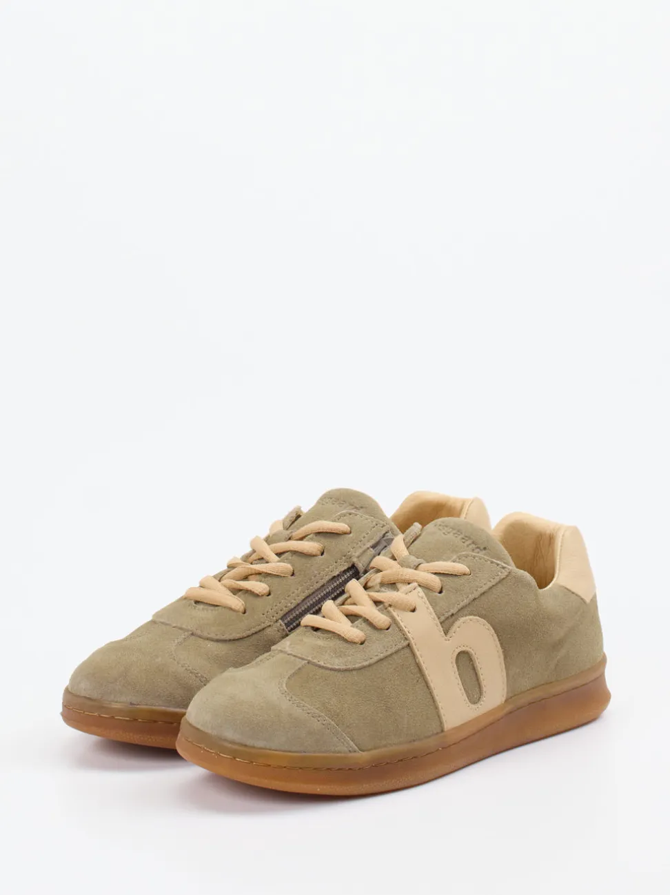 Bisgaard – Sneaker aus Veloursleder sandbeige