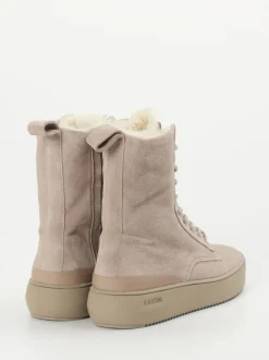 Blackstone – Schnürboots aus Veloursleder taupe