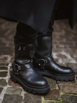 Blauer – Biker Boots aus Kalbleder schwarz