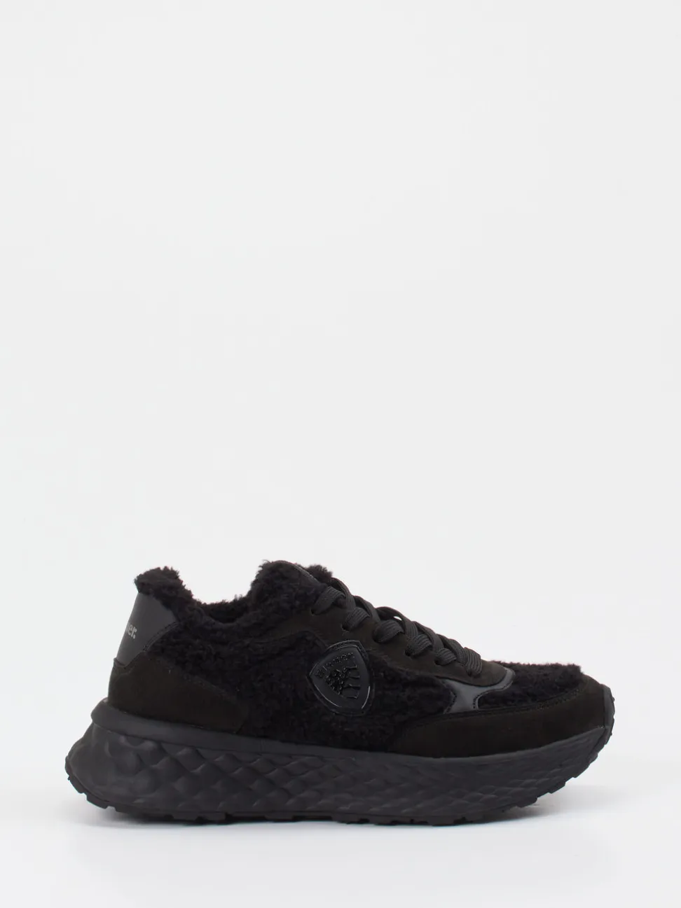 Blauer – Chunky Sneaker aus Veloursleder schwarz