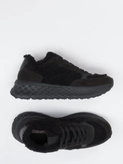 Blauer – Chunky Sneaker aus Veloursleder schwarz