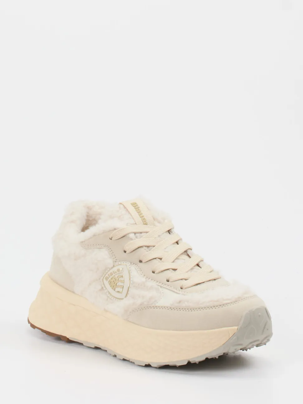 Blauer – Chunky Sneaker aus Textil in Beige