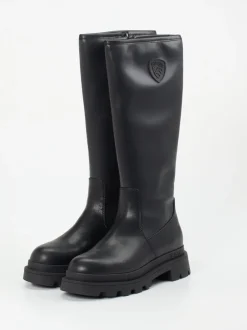 Blauer – Chunky Stiefel aus Glattleder schwarz