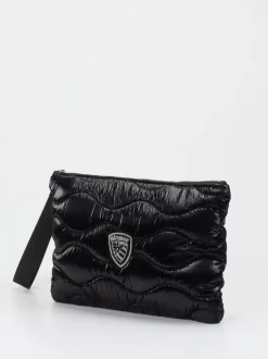 Blauer – Clutch aus Textil in Schwarz glänzend