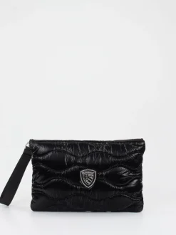 Blauer – Clutch aus Textil in Schwarz glänzend