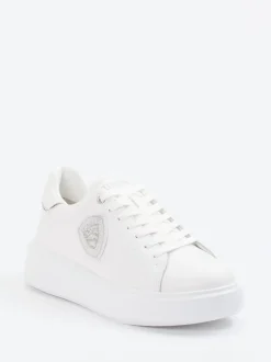 Blauer – Plateau-Sneaker aus Kalbleder Weiß