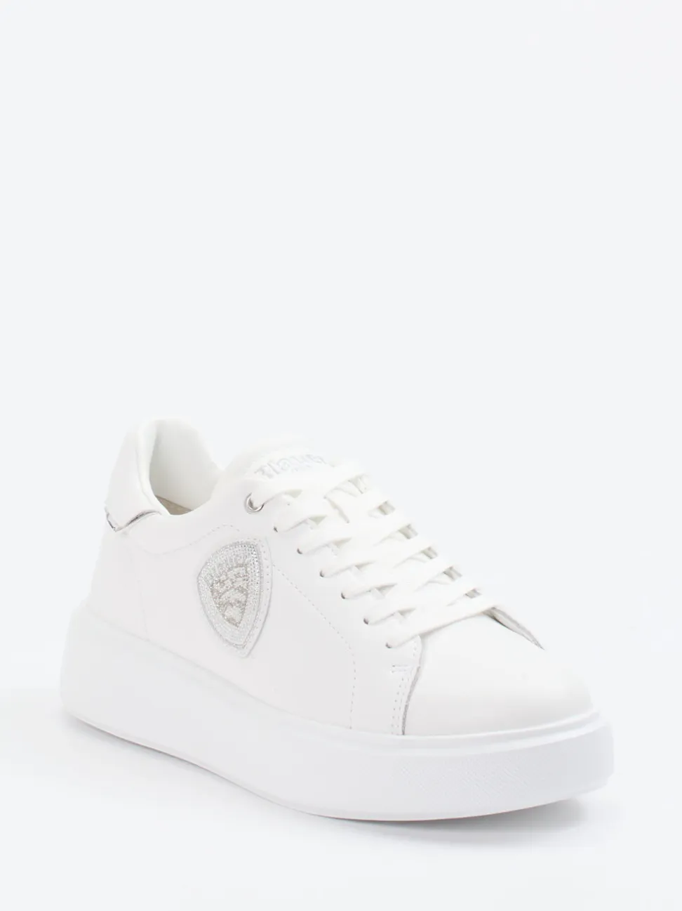 Blauer – Plateau-Sneaker aus Kalbleder Weiß