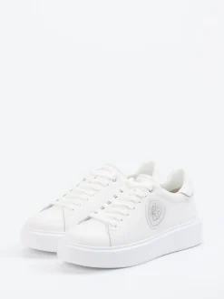 Blauer – Plateau-Sneaker aus Kalbleder Weiß