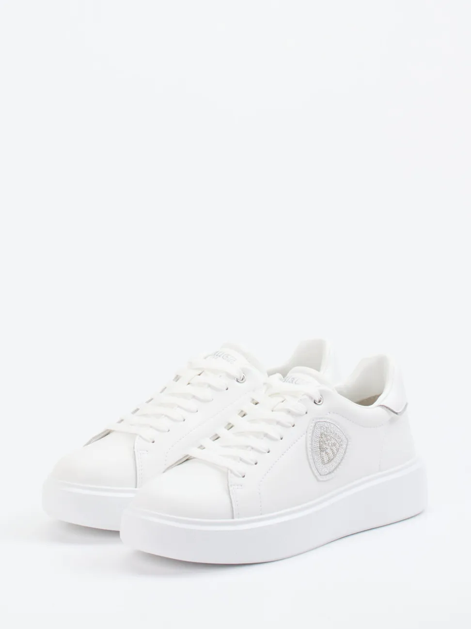 Blauer – Plateau-Sneaker aus Kalbleder Weiß