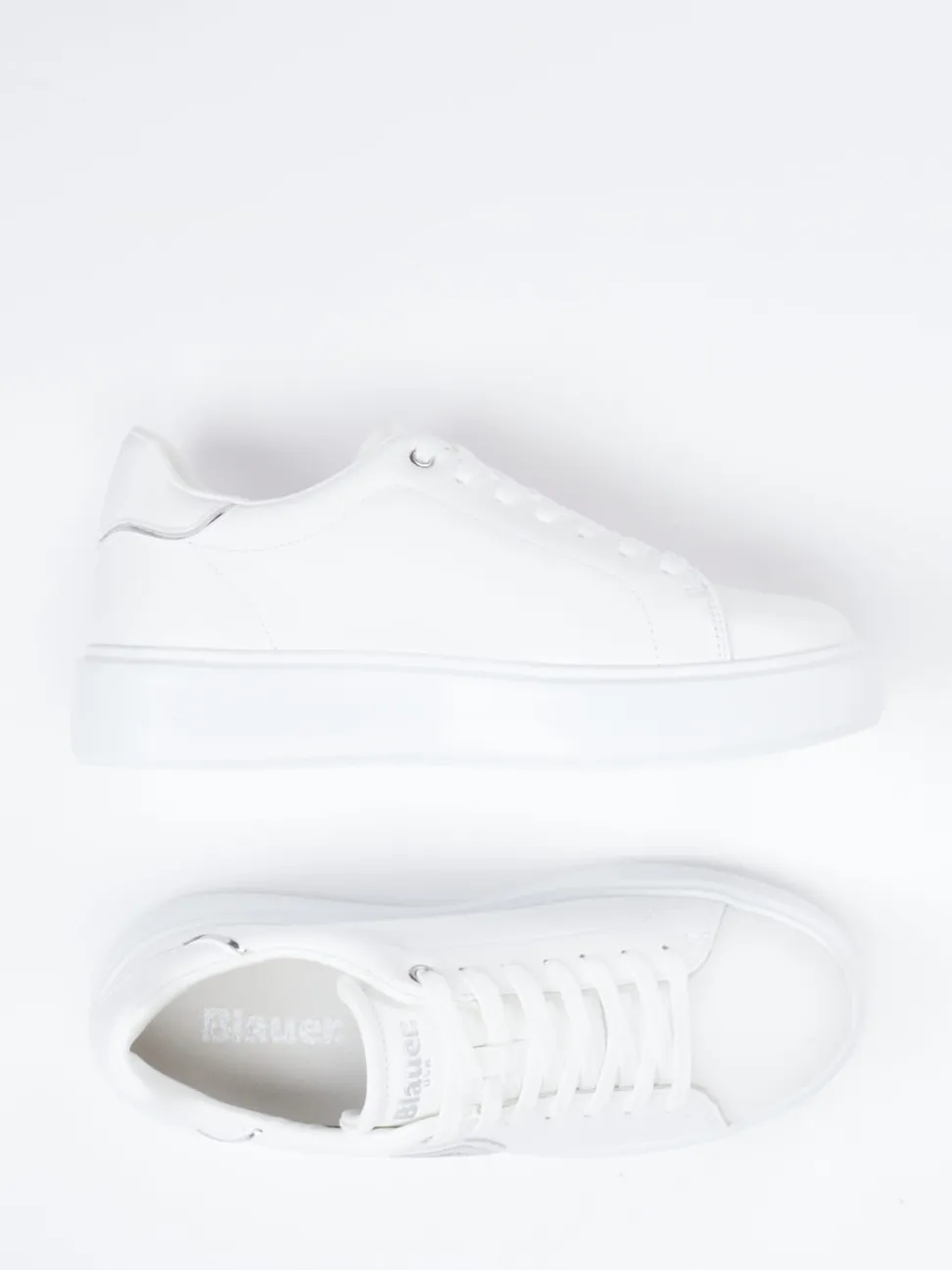 Blauer – Plateau-Sneaker aus Kalbleder Weiß