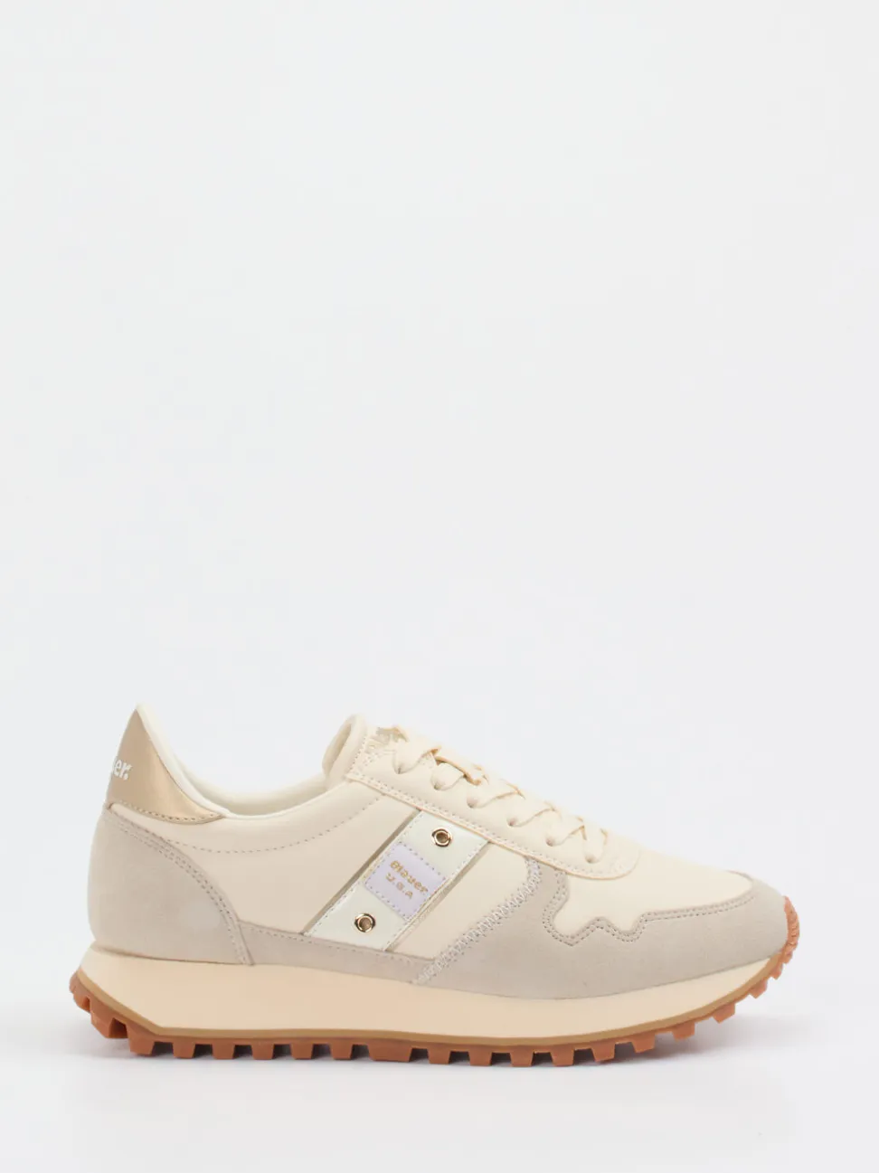 Blauer – Retro Runner aus Veloursleder beige