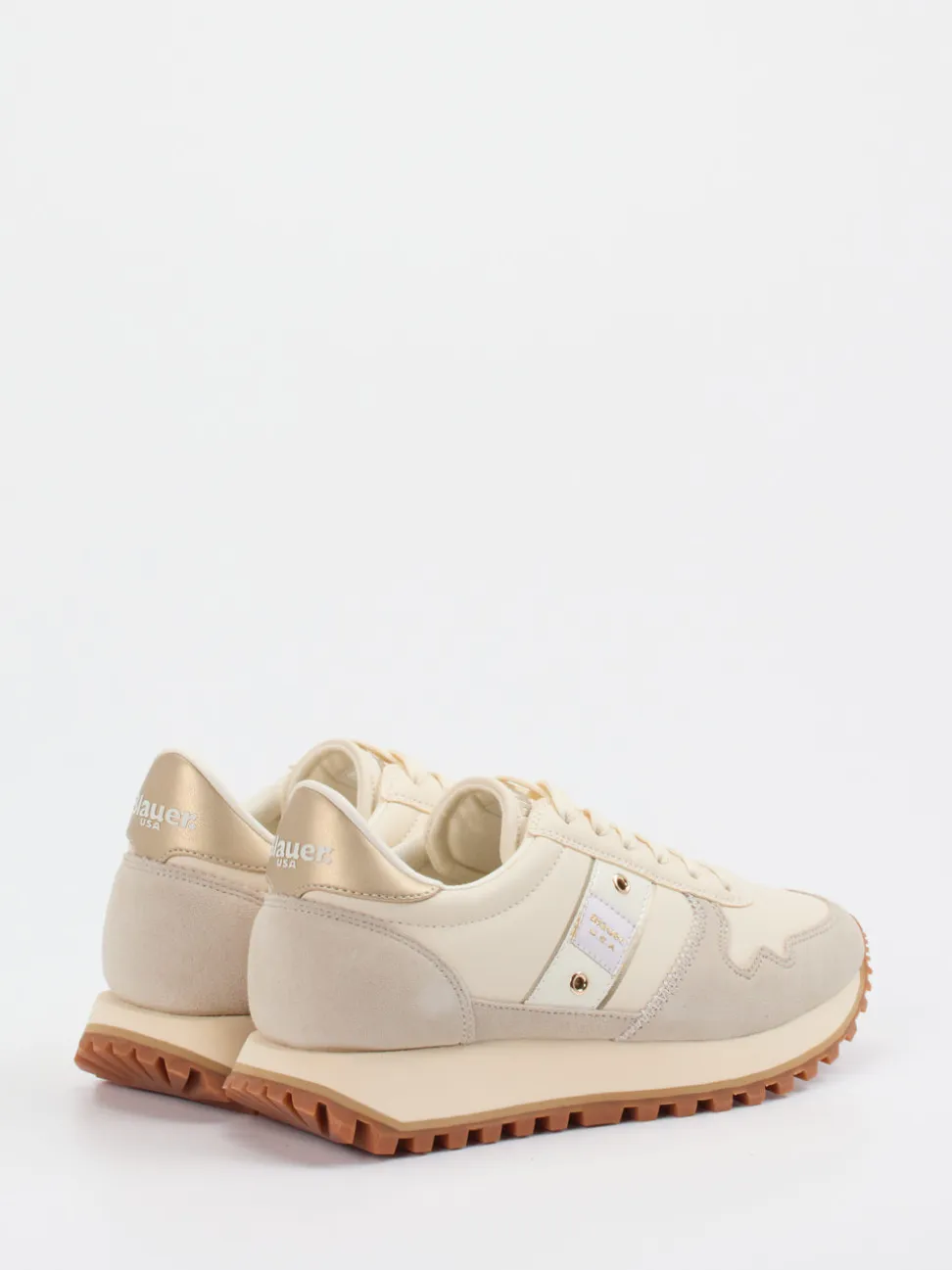 Blauer – Retro Runner aus Veloursleder beige