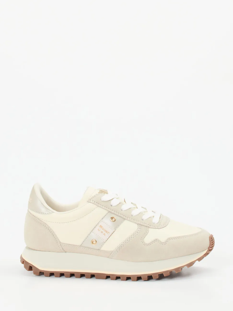 Blauer – Retro-Sneaker aus Veloursleder Beige