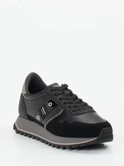 Blauer – Retro-Sneaker aus Veloursleder Schwarz