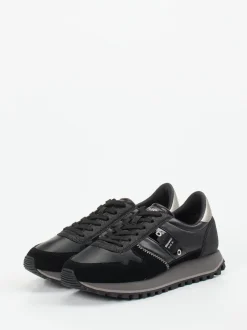 Blauer – Retro-Sneaker aus Veloursleder Schwarz