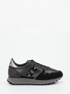 Blauer – Retro-Sneaker aus Veloursleder Schwarz