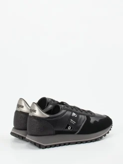 Blauer – Retro-Sneaker aus Veloursleder Schwarz