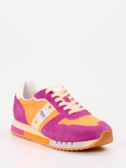Blauer – Retro-Sneaker aus Veloursleder Orange