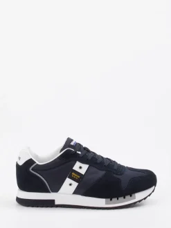 Blauer – Retro-Sneaker aus Veloursleder dunkelblau