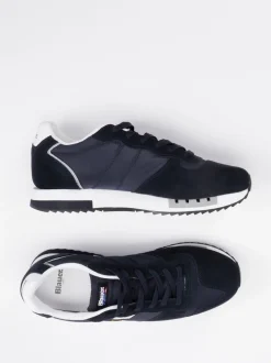 Blauer – Retro-Sneaker aus Veloursleder dunkelblau