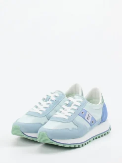 Blauer – Retro-Sneaker aus Veloursleder Pastellblau