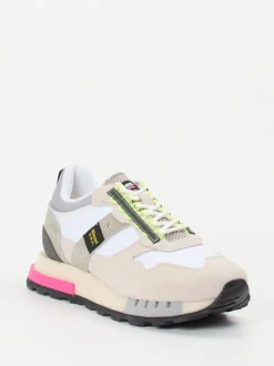 Blauer – Retro-Sneaker aus Veloursleder mit Neonakzent