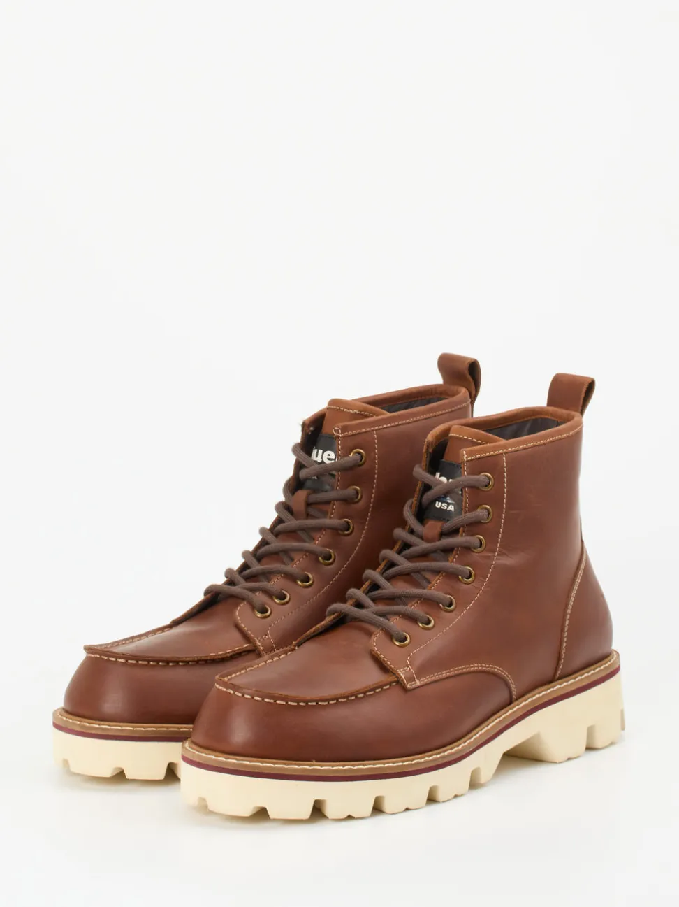 Blauer – Schnürboots aus Kalbleder mittelbraun