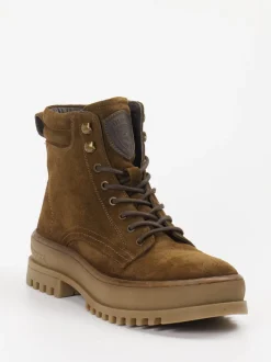 Blauer – Schnürboots aus Veloursleder mittelbraun